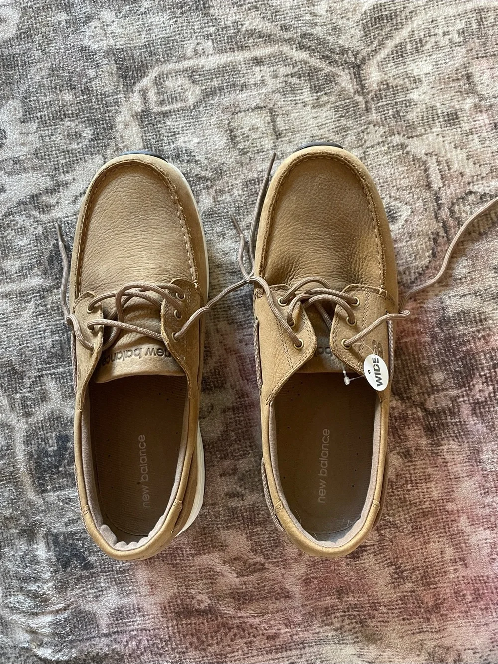 New Balance Men's Tan Leather Boat Shoes